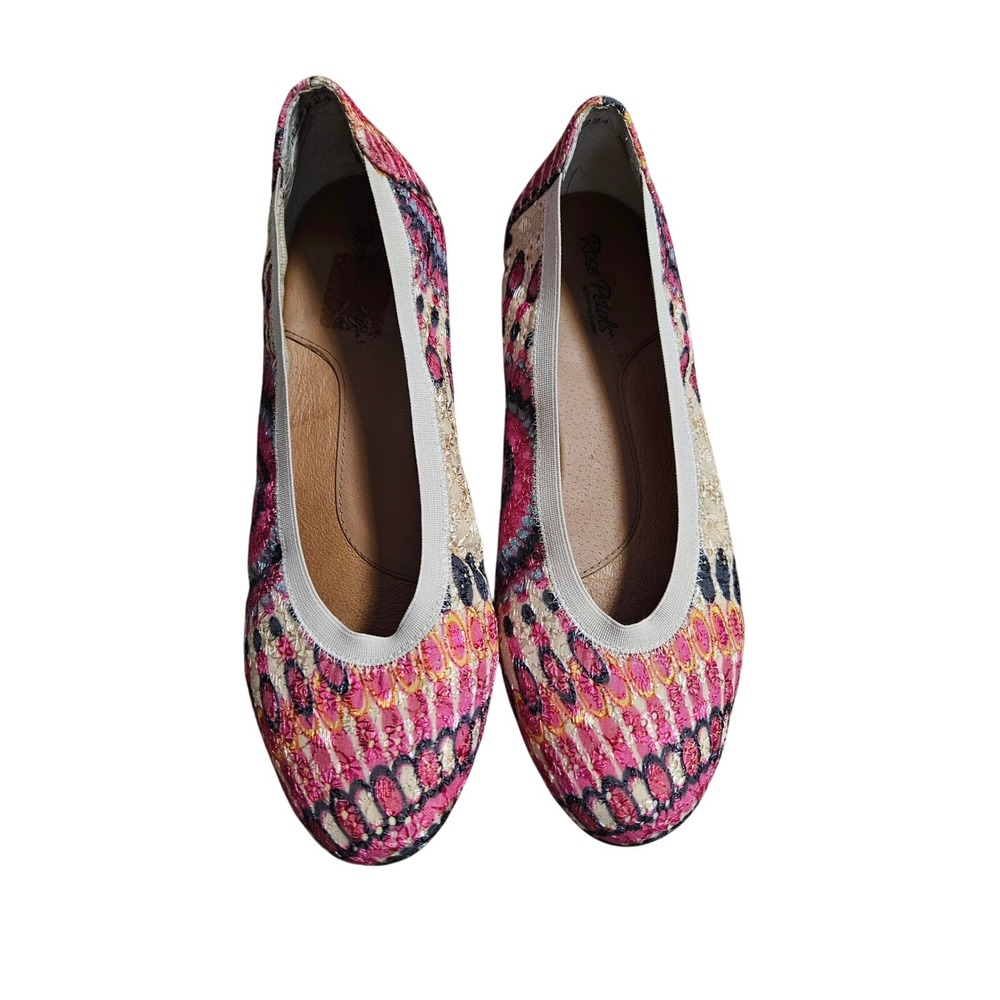 Rose Petals by Walking Cradles Ballet Flats Pink Woven Slip‎ On Shoes